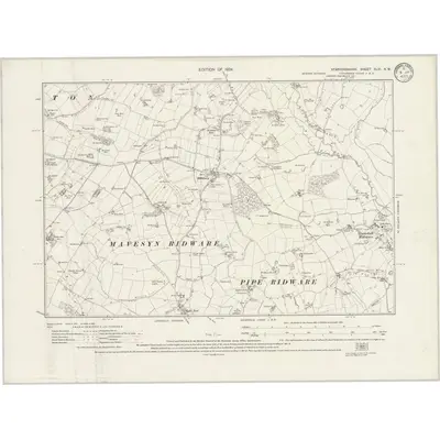 1922 Map of Staffordshire XLVI.NW, 1924 Print