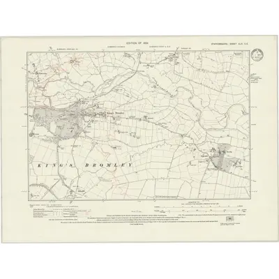 1921 Map of Staffordshire XLVI.SE, 1924 Print