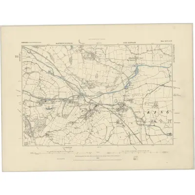 1881 Map of Staffordshire XLVI.SW, 1884 Print