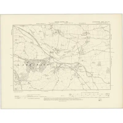 1900 Map of Staffordshire XLVI.SW, 1902 Print