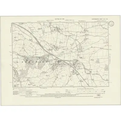 1921 Map of Staffordshire XLVI.SW, 1924 Print