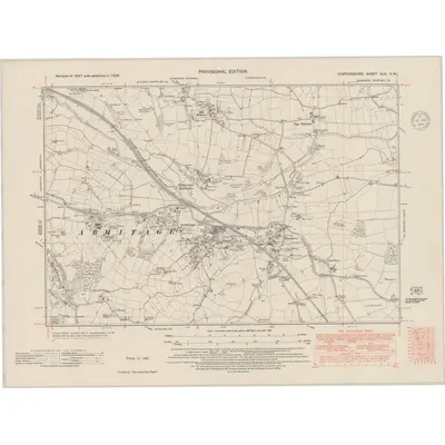 1938 Map of Staffordshire XLVI.SW, 1948 Print