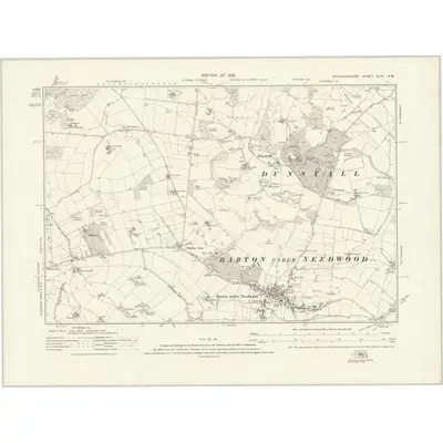 1920 Map of Staffordshire XLVII.NW, 1925 Print