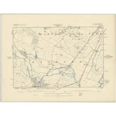 1881 Map of Staffordshire XLVII.SW, 1884 Print