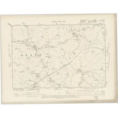 1898 Map of Staffordshire XVI.SE, 1902 Print
