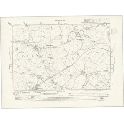 1922 Map of Staffordshire XVI.SE, 1937 Print