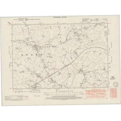 1947 Map of Staffordshire XVI.SE, 1950 Print