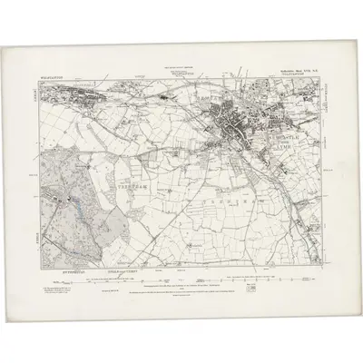 1876 Map of Staffordshire XVII.NE, 1889 Print