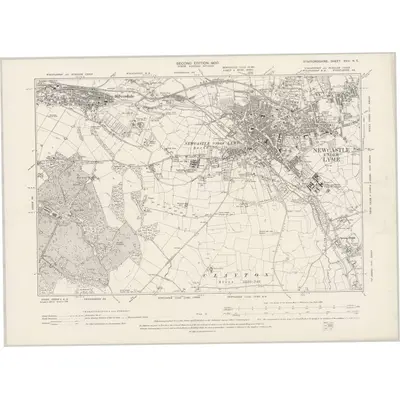 1898 Map of Staffordshire XVII.NE, 1900 Print