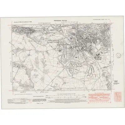 1938 Map of Staffordshire XVII.NE, 1947 Print