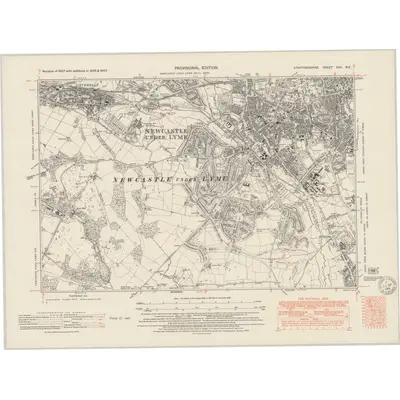 1945 Map of Staffordshire XVII.NE, 1951 Print