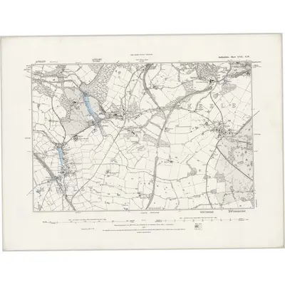 1876 Map of Staffordshire XVII.NW, 1889 Print