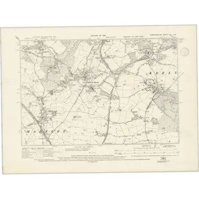 1922 Map of Staffordshire XVII.NW, 1937 Print