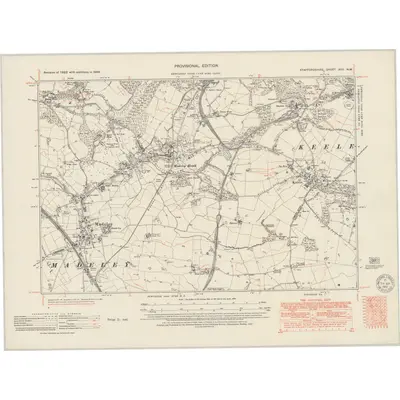 1946 Map of Staffordshire XVII.NW, 1951 Print