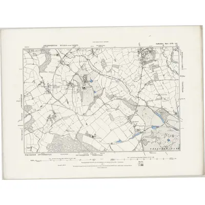 1876 Map of Staffordshire XVII.SE, 1889 Print
