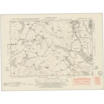 1945 Map of Staffordshire XVII.SE, 1951 Print