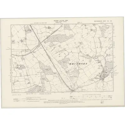1898 Map of Staffordshire XVII.SW, 1900 Print