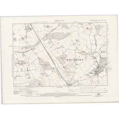 1922 Map of Staffordshire XVII.SW, 1925 Print