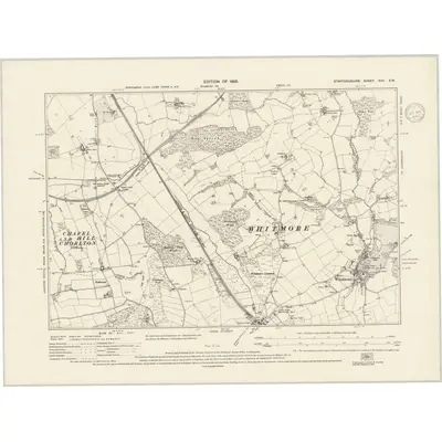 1922 Map of Staffordshire XVII.SW, 1937 Print