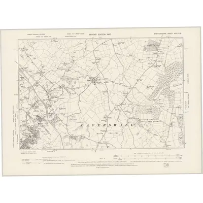 1897 Map of Staffordshire XVIII.NE, 1900 Print
