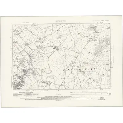1922 Map of Staffordshire XVIII.NE, 1925 Print