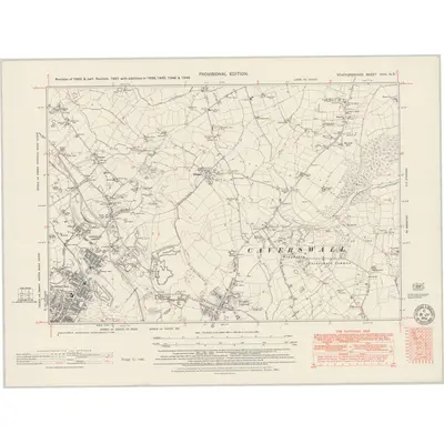 1937 Map of Staffordshire XVIII.NE, 1951 Print