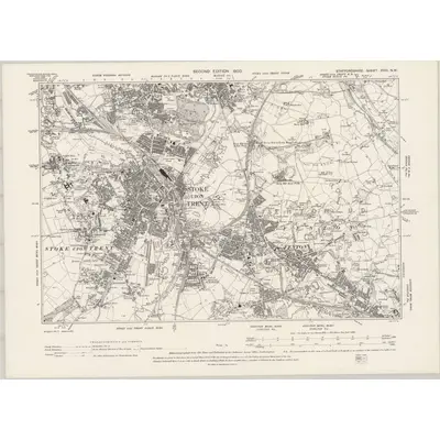 1898 Map of Staffordshire XVIII.NW, 1900 Print