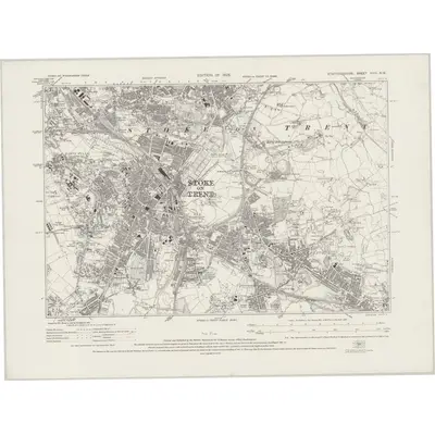1922 Map of Staffordshire XVIII.NW, 1925 Print