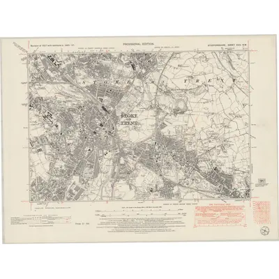 1945 Map of Staffordshire XVIII.NW, 1951 Print