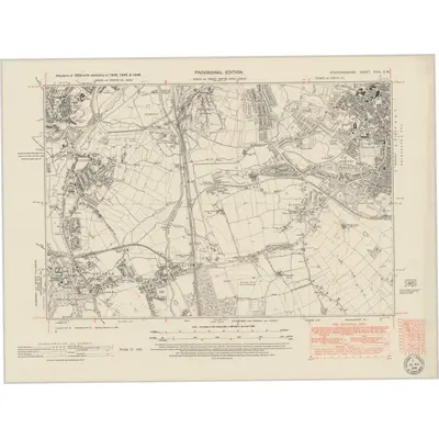 1938 Map of Staffordshire XVIII.SW, 1951 Print
