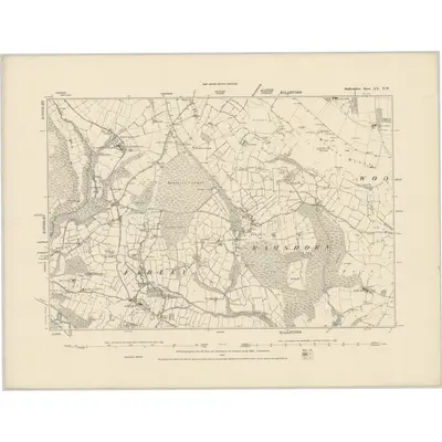 1879 Map of Staffordshire XX.NW, 1887 Print