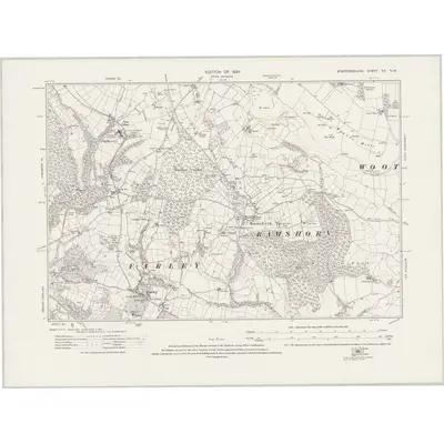 1920 Map of Staffordshire XX.NW, 1924 Print