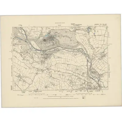 1880 Map of Staffordshire XX.SW, 1887 Print
