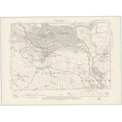 1898 Map of Staffordshire XX.SW, 1900 Print