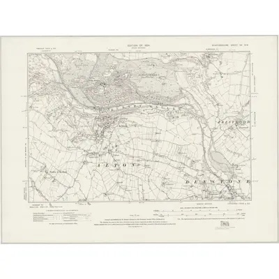 1920 Map of Staffordshire XX.SW, 1924 Print