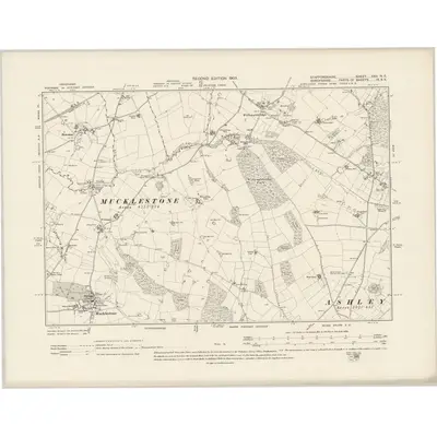 1898 Map of Staffordshire XXII.NE, 1903 Print