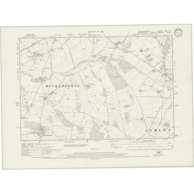 1922 Map of Staffordshire XXII.NE, 1933 Print