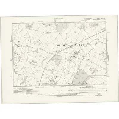 1921 Map of Staffordshire XXII.NW, 1925 Print