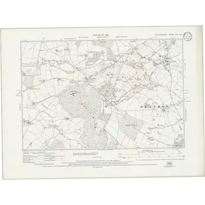 1922 Map of Staffordshire XXII.SE, 1933 Print