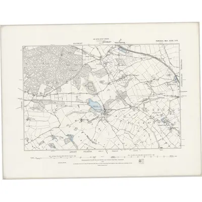 1876 Map of Staffordshire XXIII.NW, 1889 Print