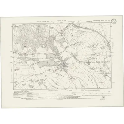 1922 Map of Staffordshire XXIII.NW, 1933 Print