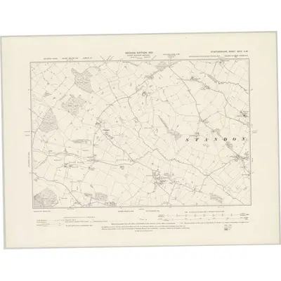 1900 Map of Staffordshire XXIII.SW, 1901 Print