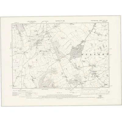 1922 Map of Staffordshire XXIV.NE, 1925 Print