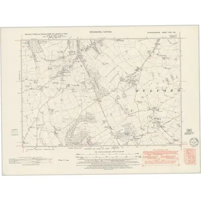 1945 Map of Staffordshire XXIV.NE, 1951 Print