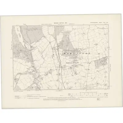 1898 Map of Staffordshire XXIV.NW, 1901 Print
