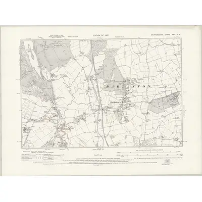 1922 Map of Staffordshire XXIV.NW, 1925 Print