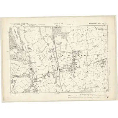 1938 Map of Staffordshire XXIV.NW, 1939 Print