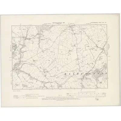 1900 Map of Staffordshire XXIV.SE, 1901 Print