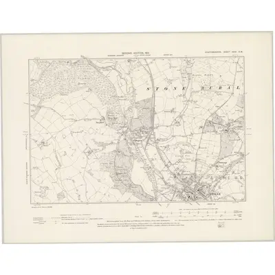 1899 Map of Staffordshire XXIV.SW, 1901 Print