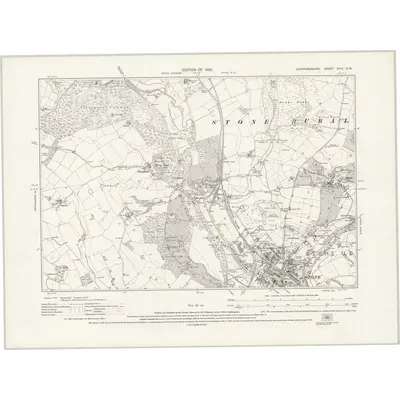 1922 Map of Staffordshire XXIV.SW, 1925 Print